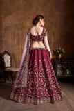 Maroon Wedding Wear Designer Lehenga Choli With Thread And Embroidery Work