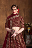 astonishing Maroon Color Wedding Wear WIth Zari And Sequence Work For Women