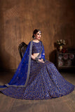 Dazzling Royal Blue With Sequence Heavy Embroidery Work For Wedding Wear