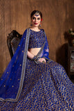 Dazzling Royal Blue With Sequence Heavy Embroidery Work For Wedding Wear