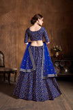 Dazzling Royal Blue With Sequence Heavy Embroidery Work For Wedding Wear