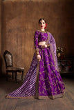 Adoring Purple Wedding Wear Zari & Sequence Work Lehenga Choli With Organza Designer Dupatta