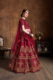 Wondrous Red Art Silk Lehenga With Heavy Zari, Sequence Work Bridal Wear Lehenga Choli