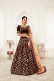 Bridal  Velvet With Sequence Embroidery Work Lehenga Choli For Wedding Wear