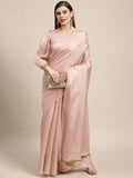 Lace Border Georgette Saree in Baby Pink