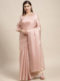 Lace Border Georgette Saree in Baby Pink