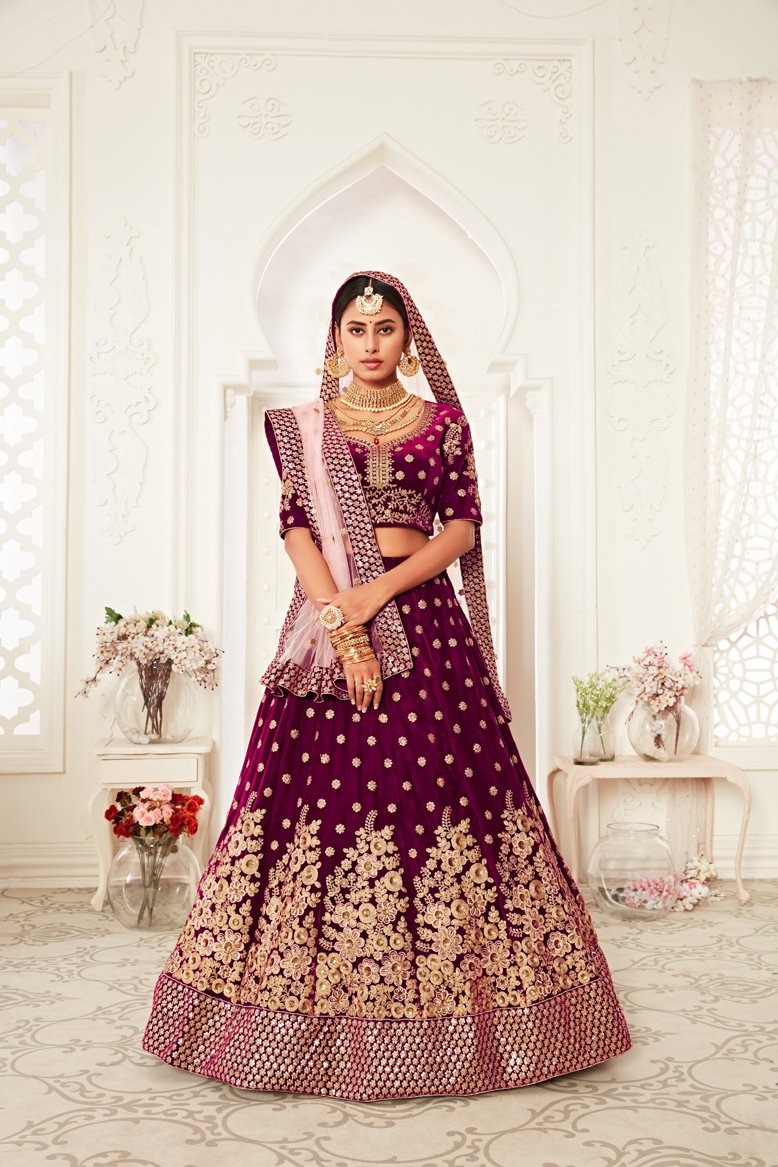 Gorgeous Bridal Wear Designer Lehenga Choli With Thread And Zari Embroidery Work