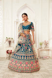 Authentic Heavy Thread & Zari Embroidery Work Designer Lehenga Choli For Bridal Wear