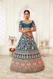 Authentic Heavy Thread & Zari Embroidery Work Designer Lehenga Choli For Bridal Wear