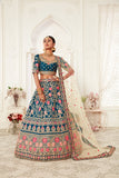 Authentic Heavy Thread & Zari Embroidery Work Designer Lehenga Choli For Bridal Wear