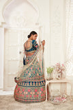 Authentic Heavy Thread & Zari Embroidery Work Designer Lehenga Choli For Bridal Wear