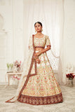 Exquisite White With Zari , Sequence Embroidery With Diamond Work Lehenga Choli For Party Wear