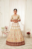 Exquisite White With Zari , Sequence Embroidery With Diamond Work Lehenga Choli For Party Wear