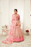 Charming Pink With Sequence And Zari Work Lehenga And Designer Choli For Party Wear