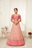 Charming Pink With Sequence And Zari Work Lehenga And Designer Choli For Party Wear