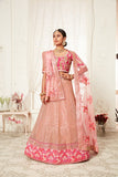 Charming Pink With Sequence And Zari Work Lehenga And Designer Choli For Party Wear