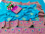 Exclusive Rangoli Silk With Embroidery  Design Saree