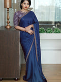 Tone Silk With Embroidered Sequence Work Saree And Classy Blouse