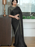 A Effervescent Wine Two Tone Silk With Embroidered Sequence Work Saree And Classy Blouse