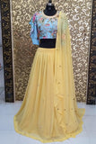 Party Wear Beautiful Georgette Lehenga Choli With Embroidery Work
