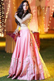 Pink Colored Lehenga Choli With Dupatta Having Embroidery Work