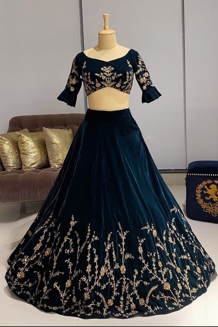 PARTY WEAR PURE VELVET LEHENGAS in Howrah at best price by The Ethnic World  - Justdial