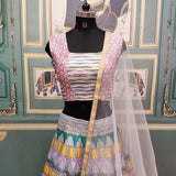 Gorgeous Multi Color Printed Silk Lehenga Choli With Dupatta