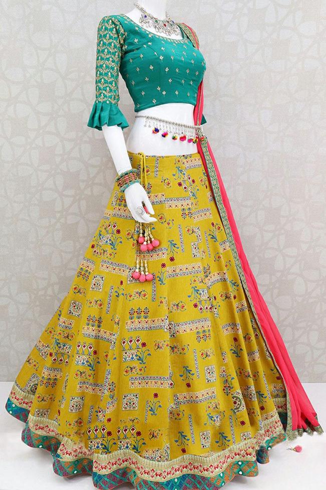 Silk Digital Printed Lehenga Choli, सिल्क लहंगा - Online Shopping Plaza,  New Delhi | ID: 2851334869233