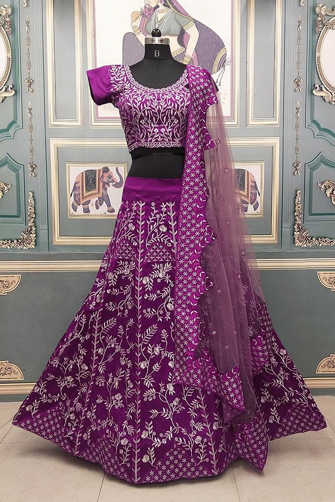 Latest Designer Violet Color Lehenga Choli For Party Look – Joshindia