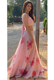 Fancy Pink Rose Printed Lehenga Choli For Wedding Or Party Wear