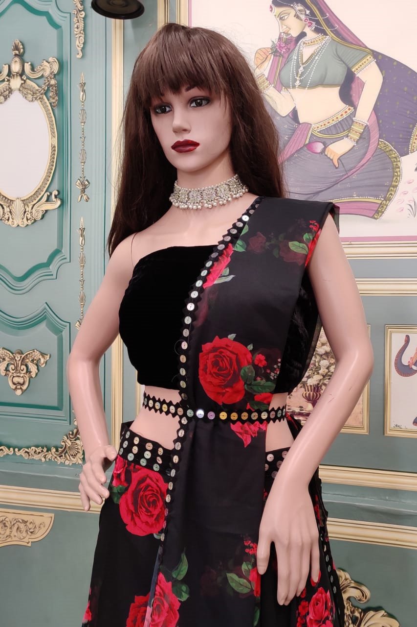 Red and Black Viscose Velvet Semi-stitched Lehenga Choli LC292 – 𝐋𝐎𝐎𝐊𝐒  𝐀𝐍𝐃 𝐋𝐈𝐊𝐄𝐒