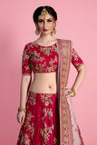 Gorgeous Pink Colored Embroidery Work Lehenga Choli For Party Wear