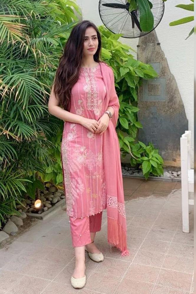 Casual Salwar Suit - Superior Pink Cotton Khatli Hand Work Salwar Suit –  Empress Clothing