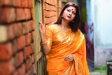 ORANGE Designer Banglori Raw Silk Saree - Cygnus Fashion