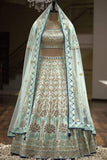 Aqua Malai Satin Silk Embroidery Work Lehenga Choli