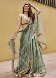 Aqua Satin Silk Embroidery Work Lehenga Choli