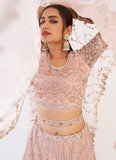 Light Pink Color Soft Net Base Stone And Sequins Work Lehenga