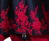 Blue Embroidered Banglori Silk Anarkali Semi-Stitched Salwar Suit