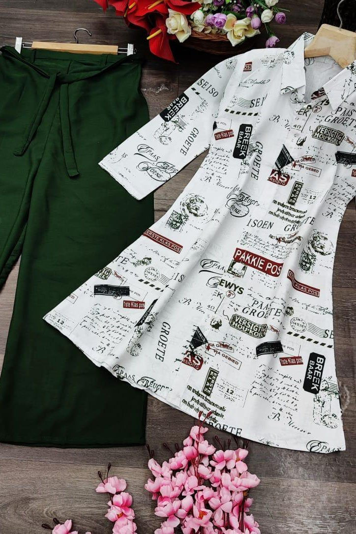 Designer Printed Top & Bottom Set For Casual Wear