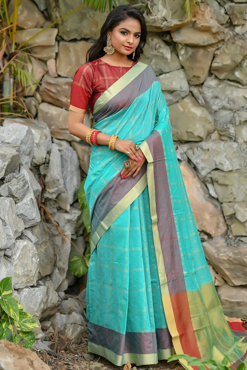 Satin silk Saree with blouse in Maroon colour 22403