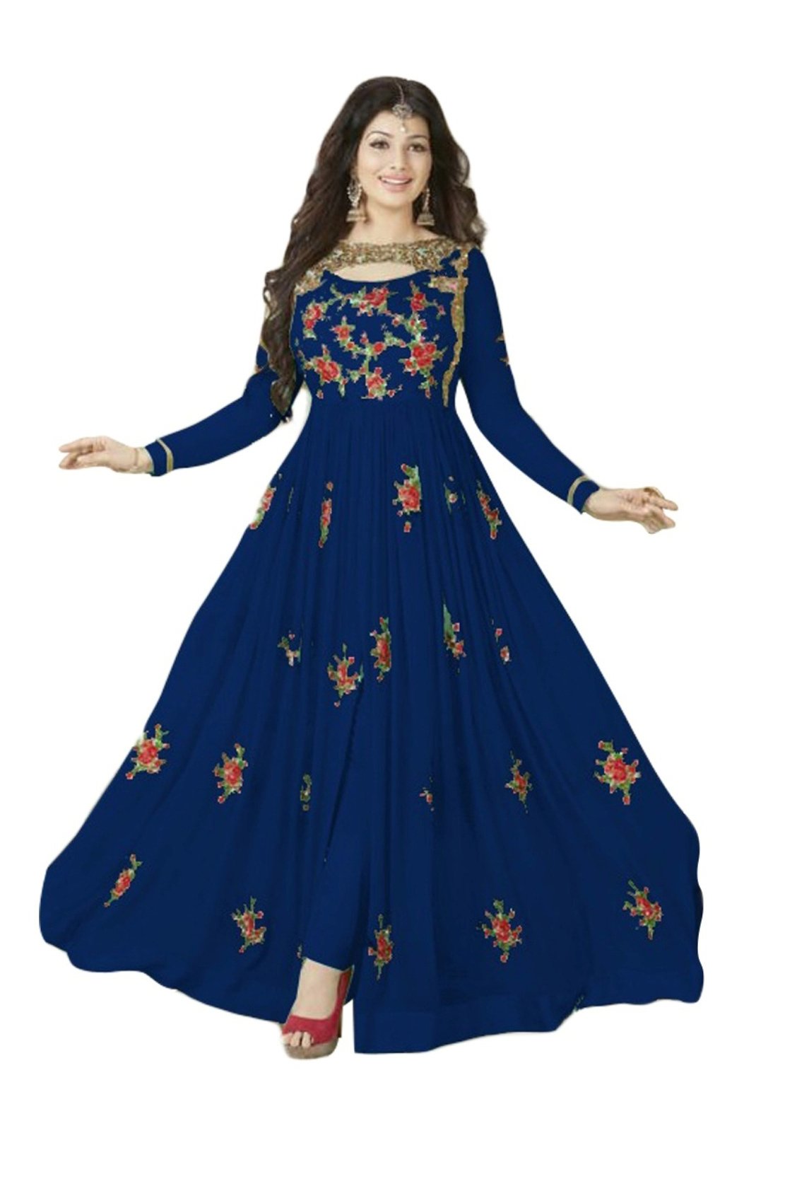 Georgette Party Wear Designer Gown Style Embroidery Anarkali Suit at Rs  1450 in Surat