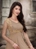 Refined Beige Embroidered Georgette Salwar Suit