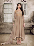 Refined Beige Embroidered Georgette Salwar Suit