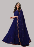 Designer Blue Georgette Anarkali Suit