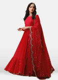 Red Georgette Embroidered Suits