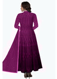 Stylish Purple Embroidered Floor Length Bollywood Anarkali Suit