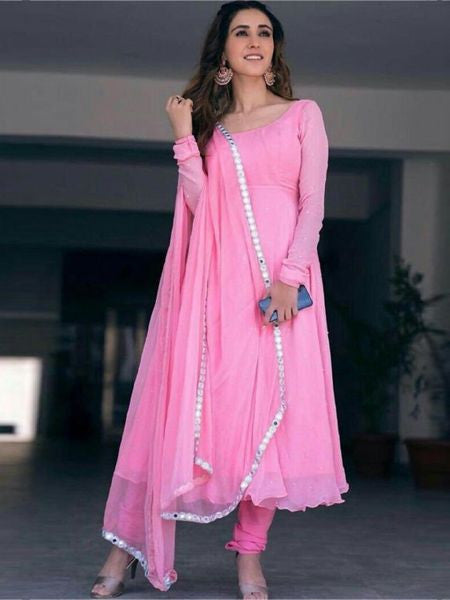 Pink Bandhani Anarkali Suit Set | Anasua