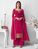 Latest Rani Pink Georgette Plazzo Suit with Dupatta