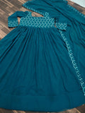 Designer Turquoise Georgette Floor Length Anarkali Suit