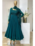 Designer Turquoise Georgette Floor Length Anarkali Suit